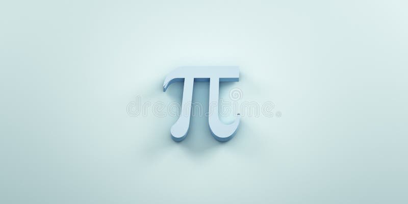 Pi mathematical number. 3D Rendering Illustration royalty free illustration