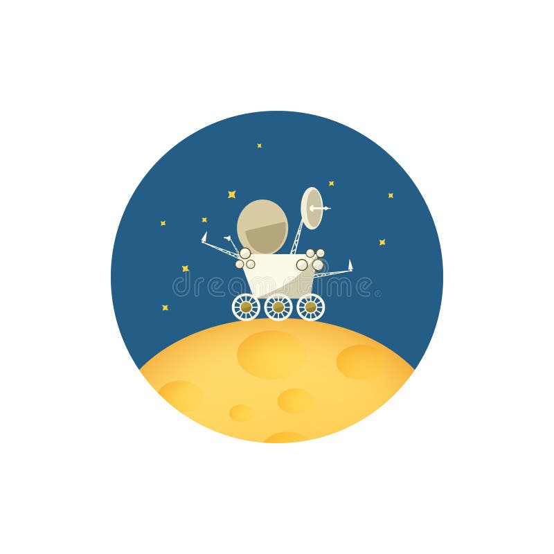 Icon planet rover on the moon ,vector illustration stock illustration