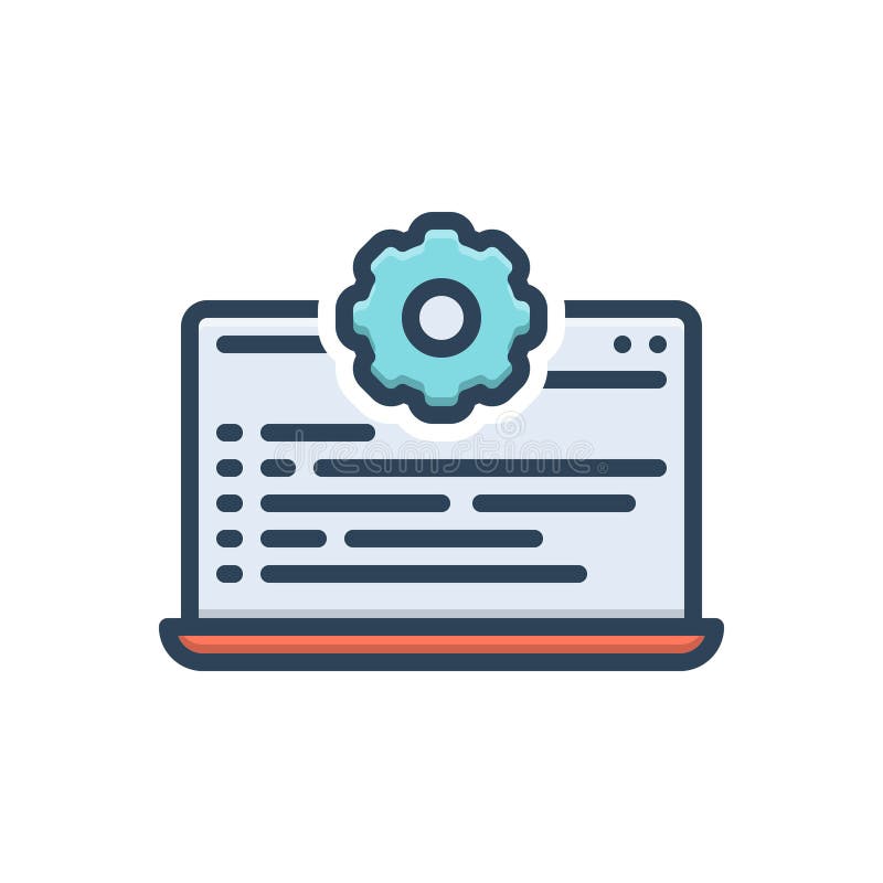 Color illustration icon for Program, programming and interface stock illustration