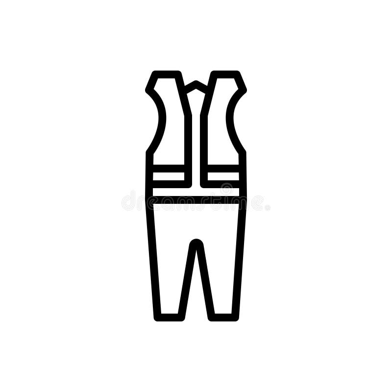 Black Line Icon for Protective, Cloth and Mandatory Stock Vector