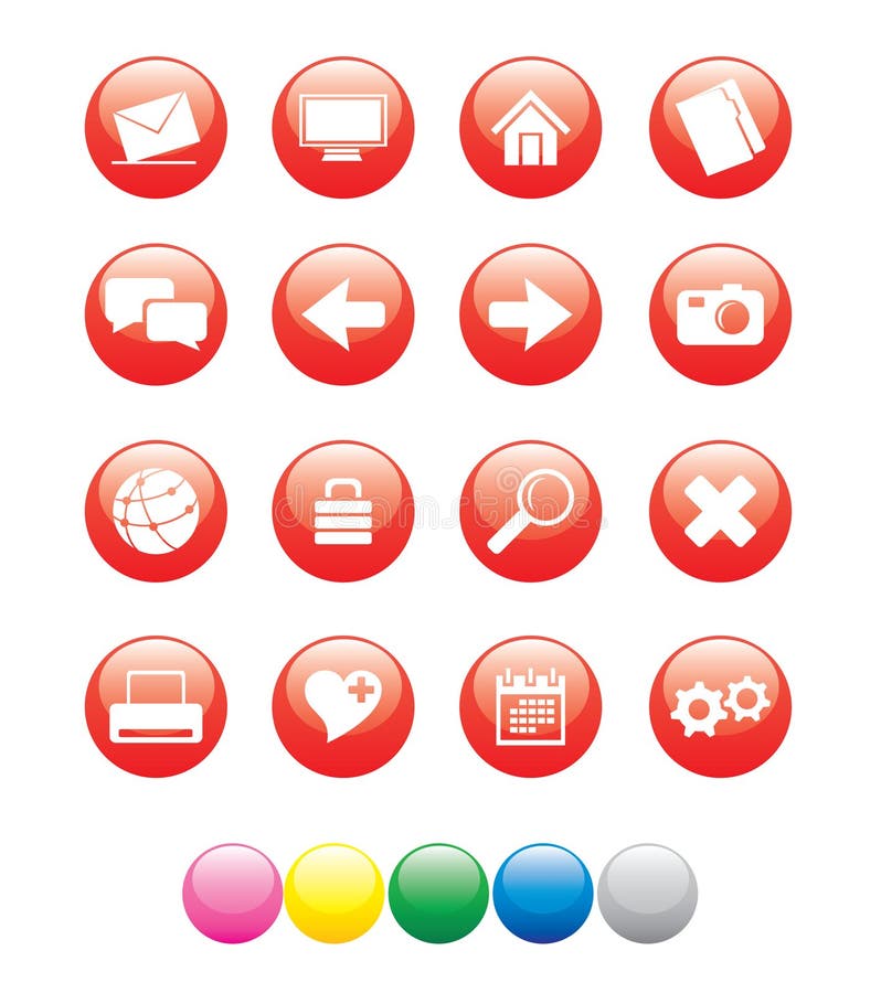 Icon_red_ball01 stock illustration
