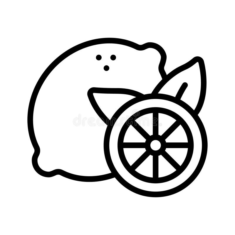 Icon of a refreshing lemon symbolizing citrus energy and rejuvenation stock illustration