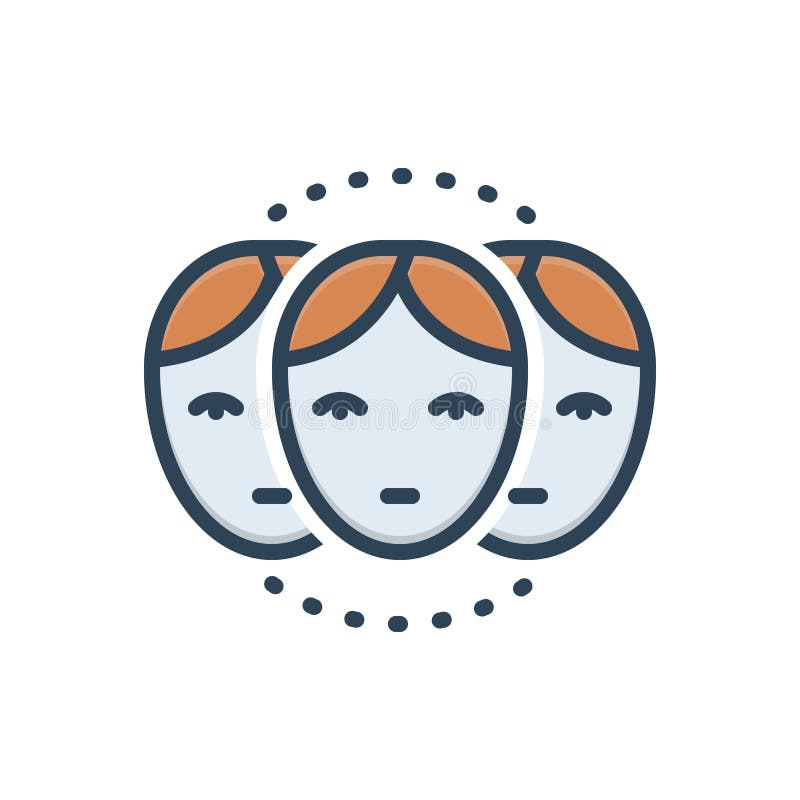 Color illustration icon for Relative, family and relation vector illustration