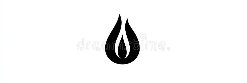 Icon representing flame in a minimalist style suitable for various design projects and signage ideas. Generative AI stock illustration