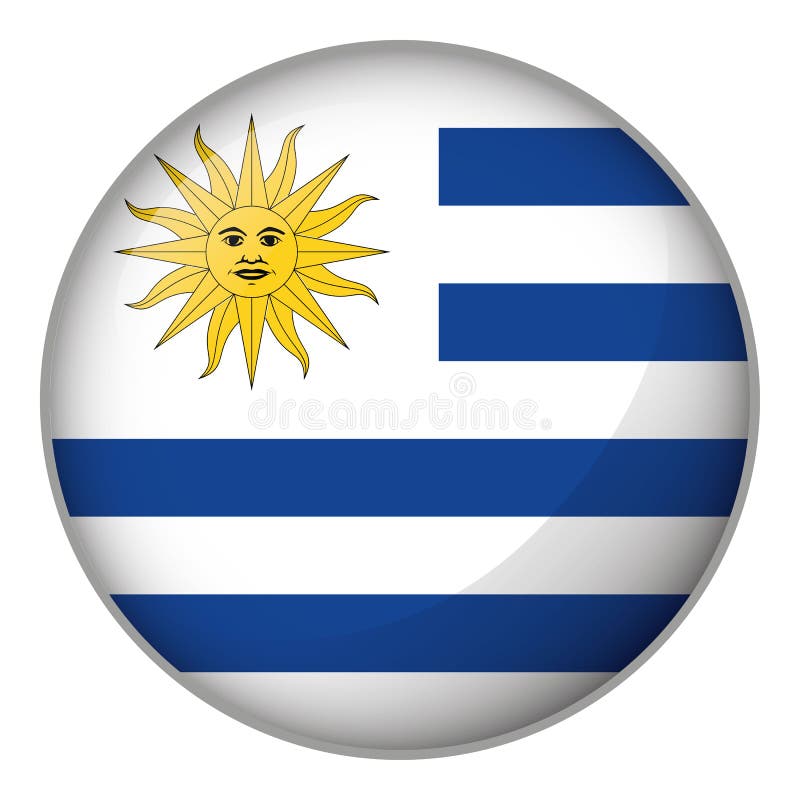 Icon Representing Round Button Flag of Uruguay. Ideal for Catalogs of ...