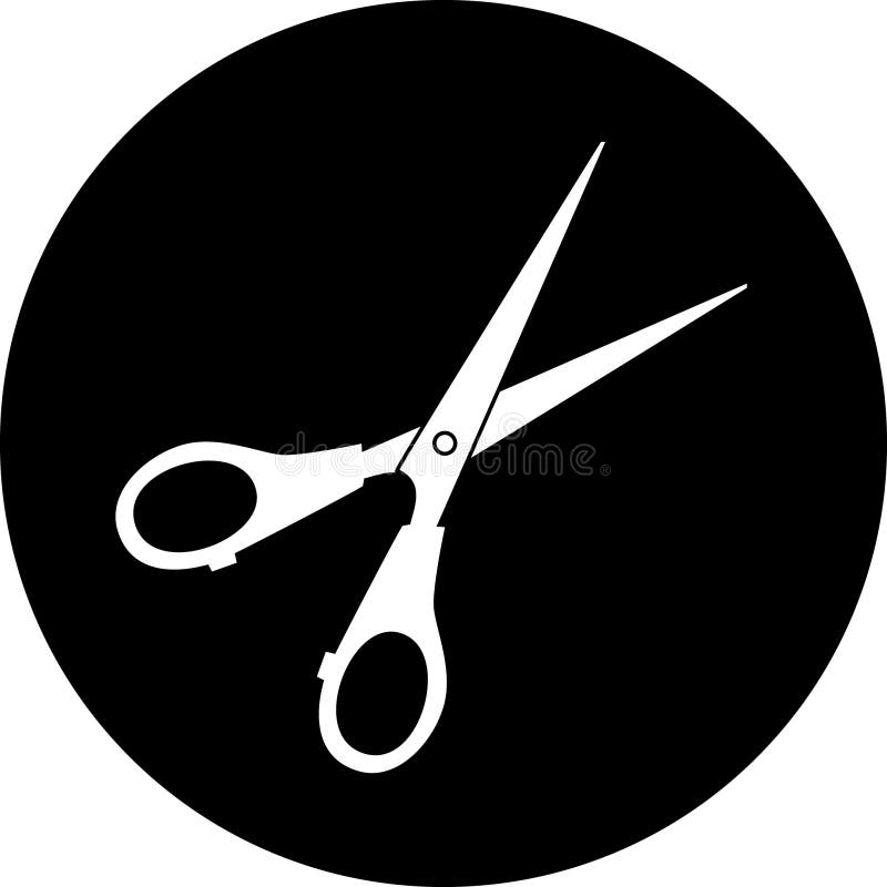 black and white scissors silhouette, Stock vector