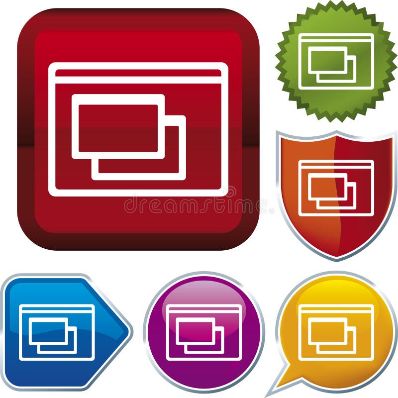 Icon series: computer window vector illustration