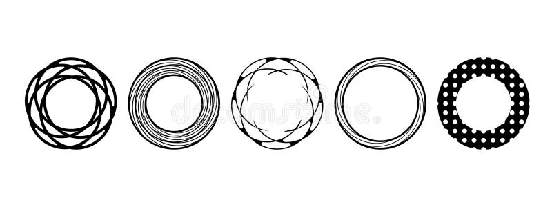 Icon set of Decorative circles design elements. Circle Logo