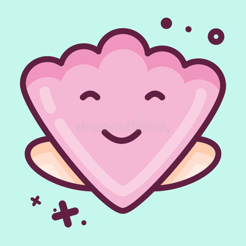 Icon Shell. suitable for Summer symbol. MBE style. simple design editable. design template vector. simple illustration stock illustration