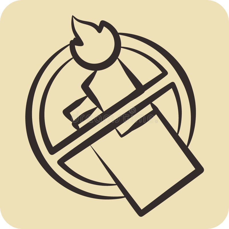 Icon Signaling. related to Firefighter symbol. hand drawn style. simple design. simple illustration stock illustration