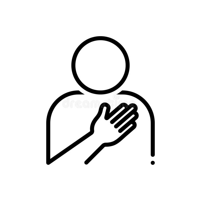 Black line icon for Sincerity, reality and tangibility royalty free illustration