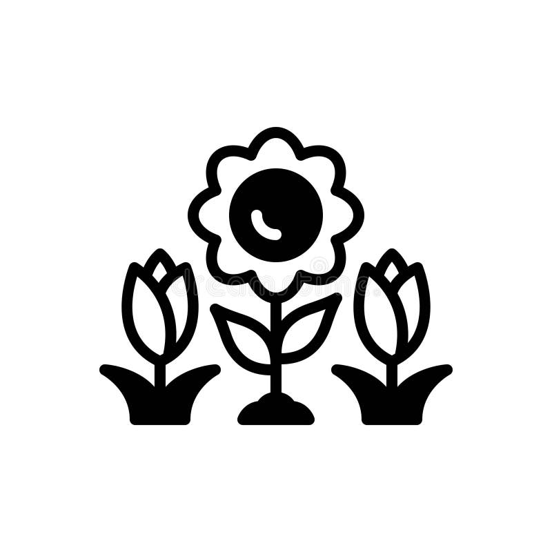 Black solid icon for Spring, flower and season royalty free illustration