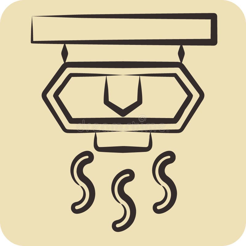 Icon Sprinkler. related to Firefighter symbol. hand drawn style. simple design. simple illustration royalty free illustration