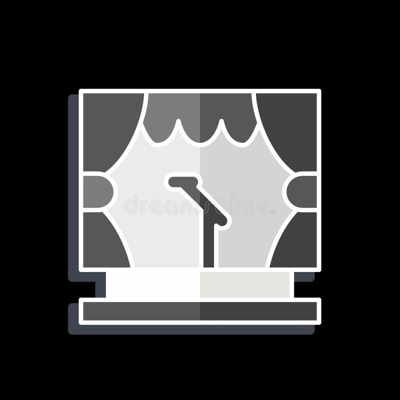Icon Stage. Related To Theatre Gradient Symbol. Glossy Style. Simple