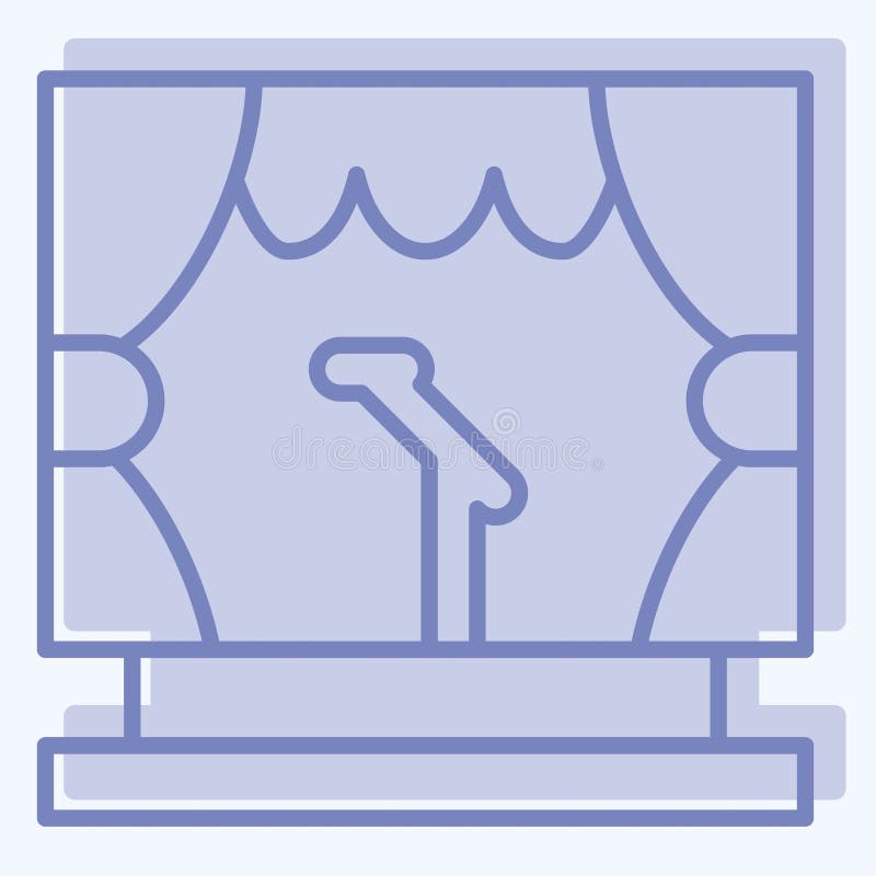 Icon Stage. Related To Theatre Gradient Symbol. Two Tone Style. Simple