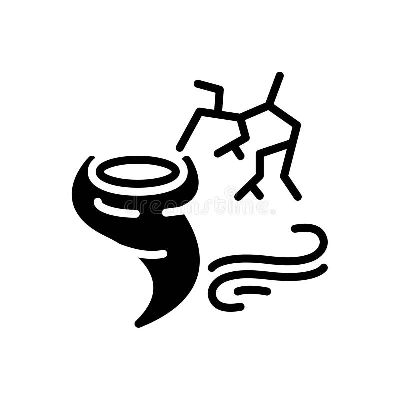 Black solid icon for Storm, air and weather vector illustration