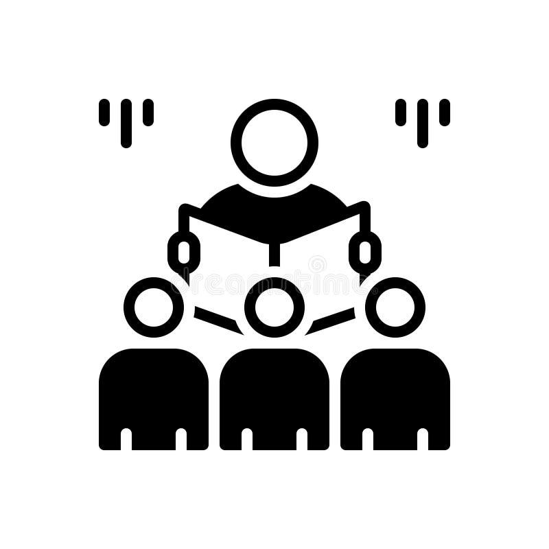 Black solid icon for Storyteller, raconteur and teller royalty free illustration