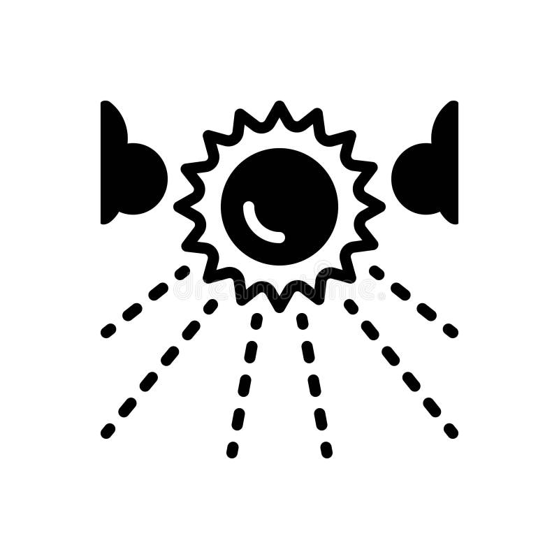Black solid icon for Sunny, summer and warming royalty free illustration