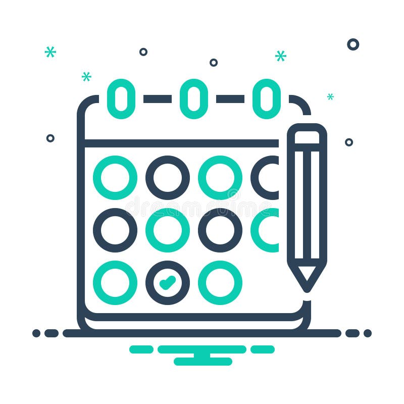 Mix Icon for Surprise Calendar and Agenda Stock Vector Illustration