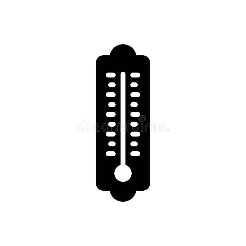 Black solid icon for Temperature, thermometer and indicator royalty free illustration