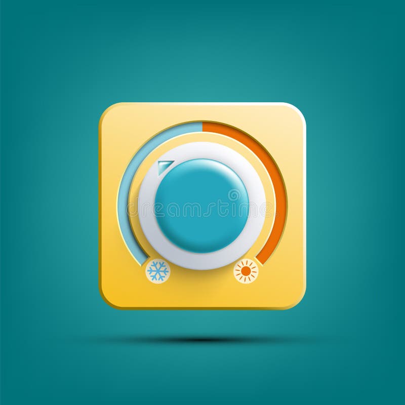 Icon thermostat. Climate control regulator. Vector illustration royalty free illustration