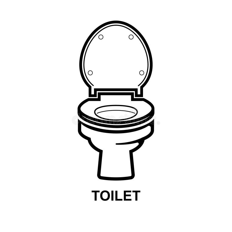 Toilet icon. The black toilet symbol isolated on background royalty free illustration
