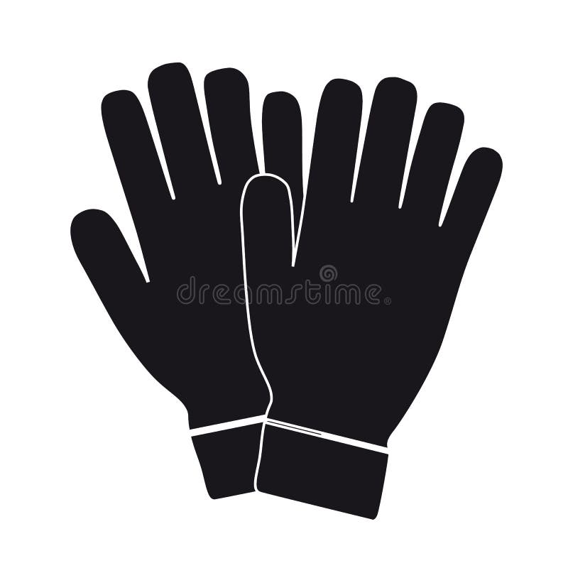 Icon Vector Gloves Vector Illustration Isolated on White Stock