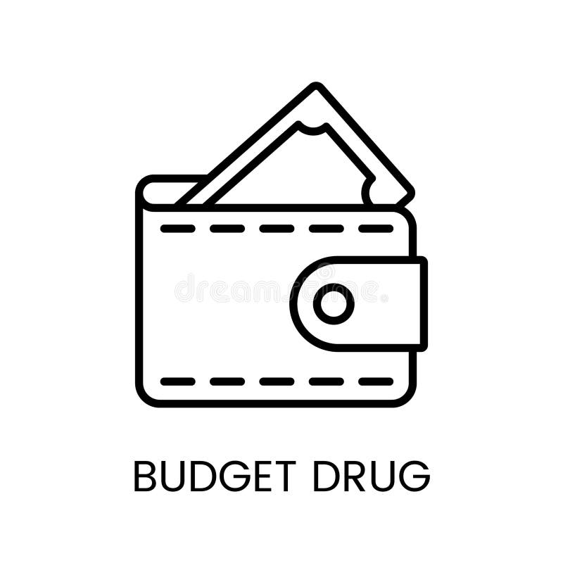An icon of a wallet with cash in vector, symbolizing cost effective drug options, with an editable stroke vector illustration