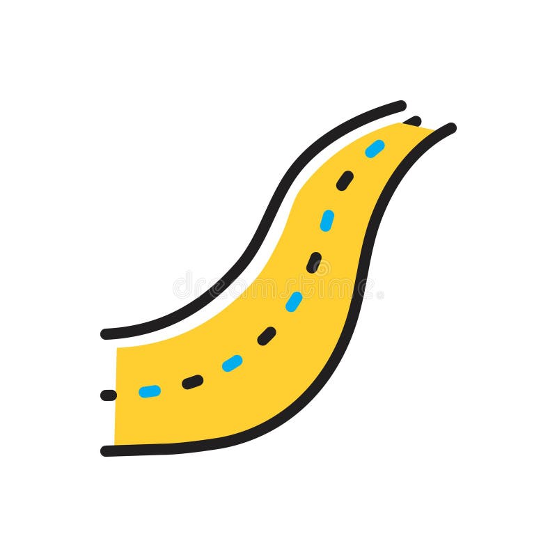 Multi color icon for Way, road and route vector illustration
