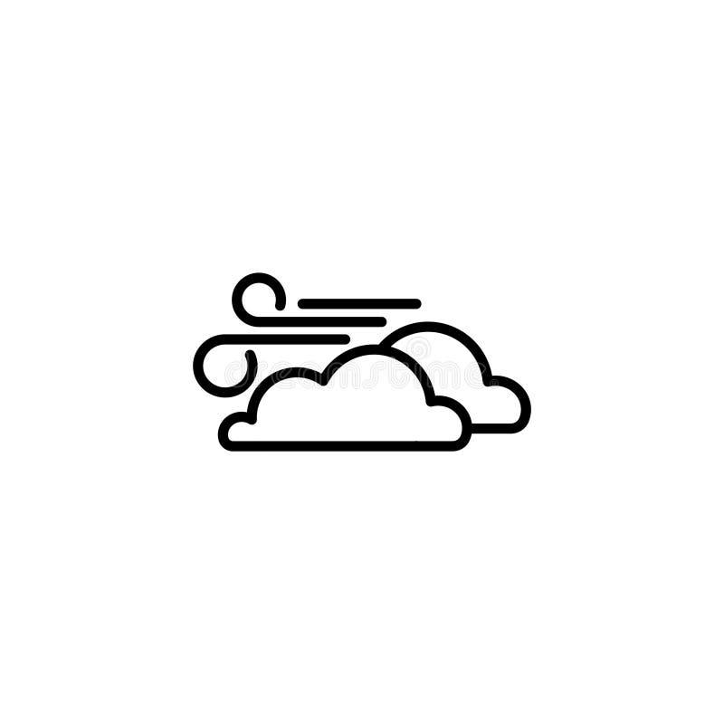 Icon. Wind and clouds, Windy weather stock illustration