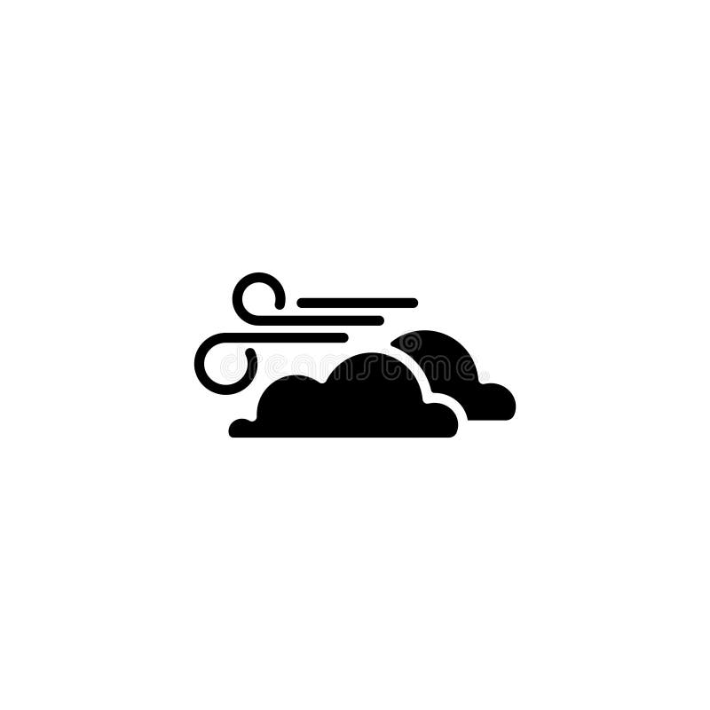 Icon. Wind and clouds, Windy weather vector illustration