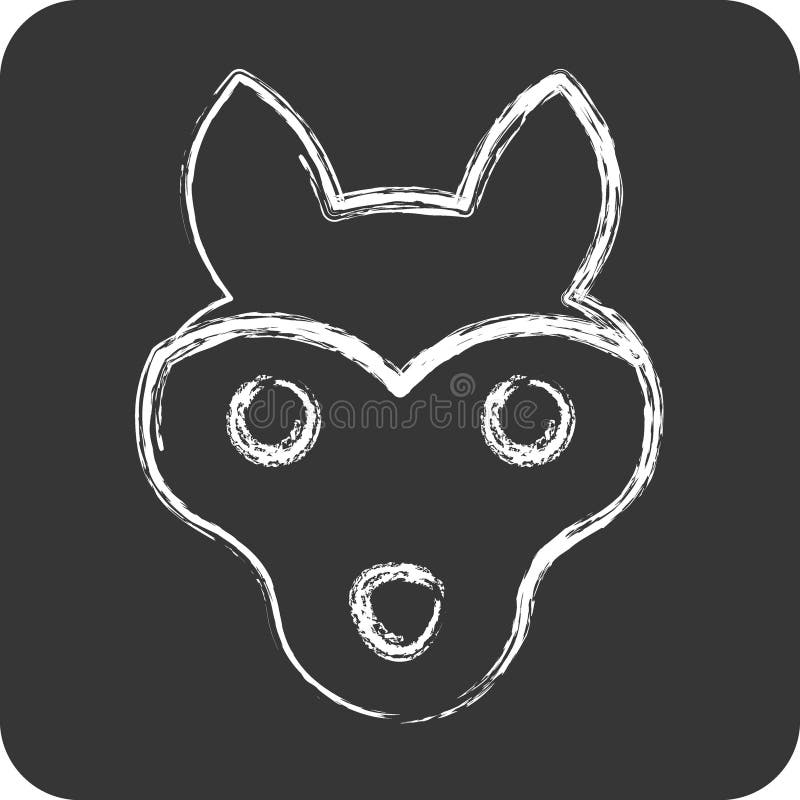 Icon Wolf. related to Animal Head symbol. chalk Style. simple design editable royalty free illustration