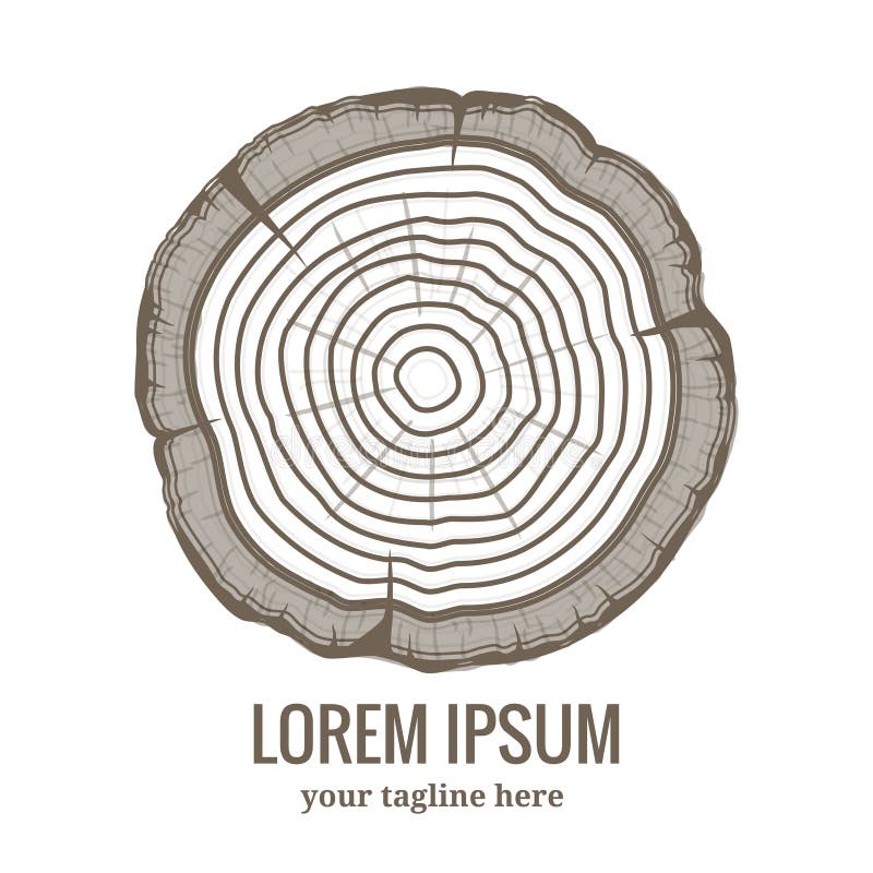 Icona annuale di logo degli anelli di crescita dell'albero