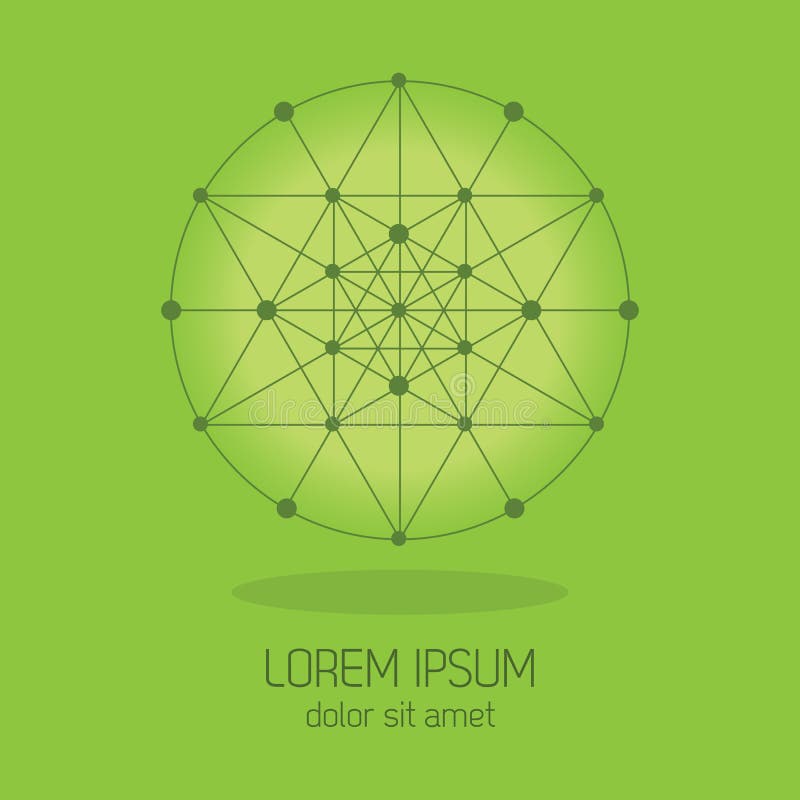 Icona astratta dei collegamenti di rete globale con le griglie del cerchio su fondo verde royalty illustrazione gratis Icona astratta dei collegamenti di rete globale con le griglie del cerchio su fondo verde royalty illustrazione gratis