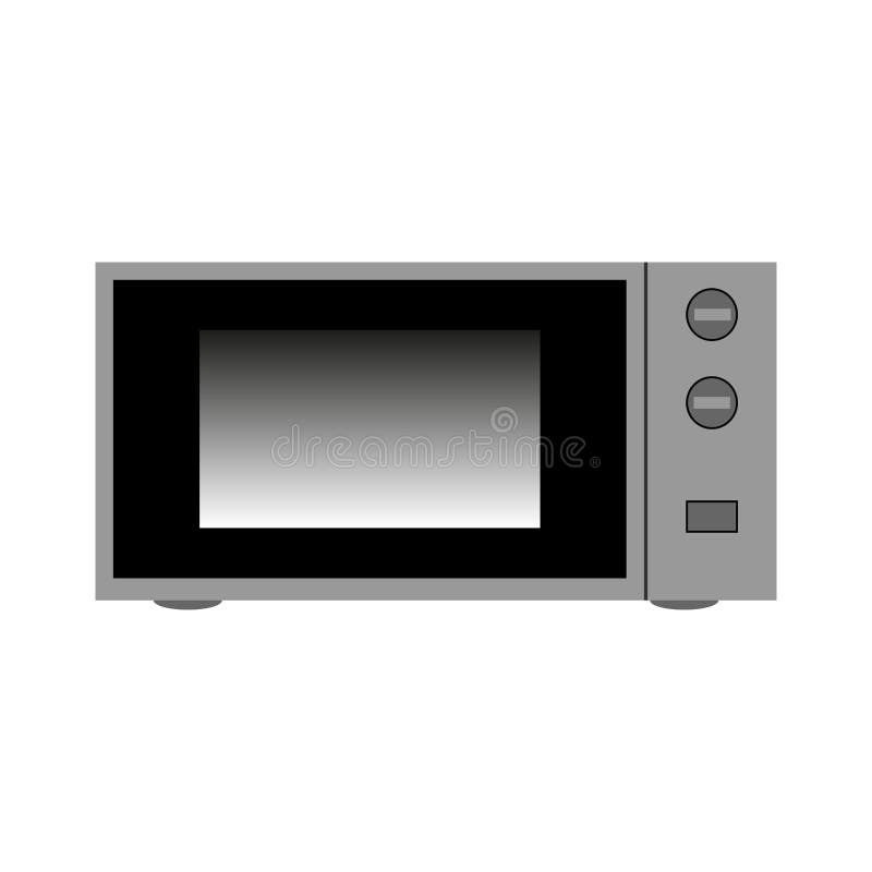 Grey Microwave oven icon isolated on white background. Simple graphic design element for templates and web site. Vector illustration. Grey Microwave oven icon isolated on white background. Simple graphic design element for templates and web site. Vector illustration