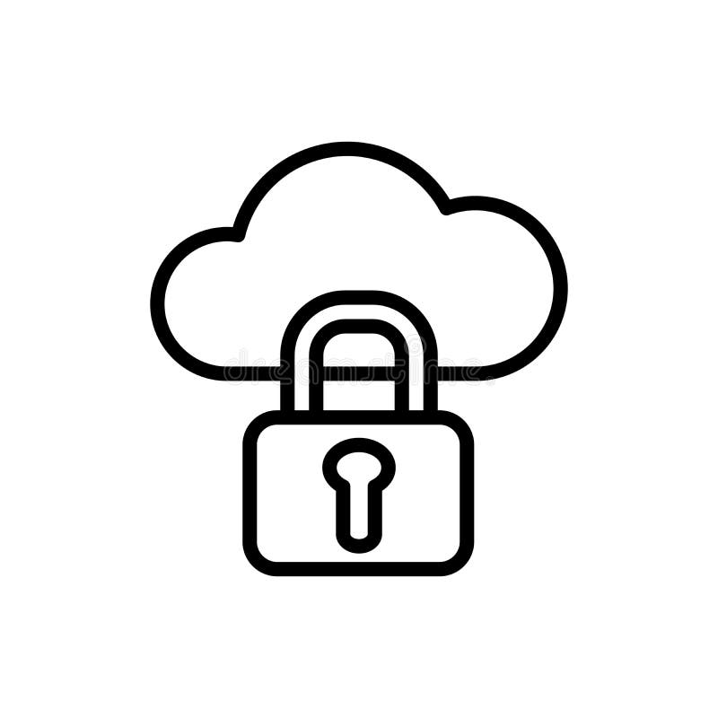 Icona blocco cloud. elementi vettoriali di struttura di linea semplice delle icone di archiviazione Internet per il sito Web ui e illustrazione di stock