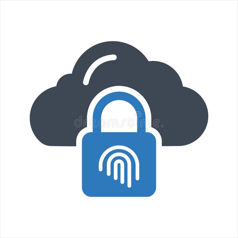 Icona blocco cloud. protezione cloud Icona Protezione dati illustrazione vettoriale