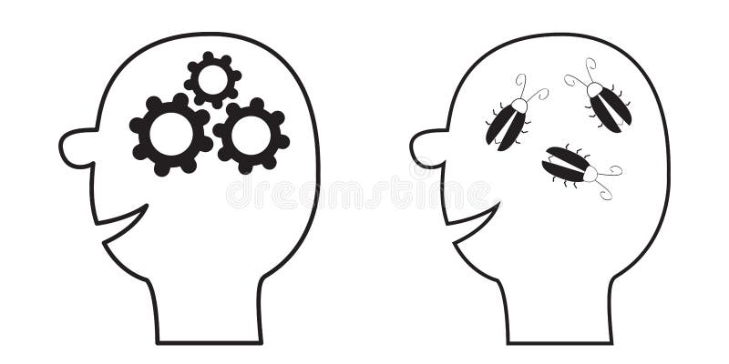Icona capa umana del fronte Linea nera siluetta Ruote di ingranaggi dentro il cervello Concetto di affari del lavoro di gruppo In illustrazione vettoriale Icona capa umana del fronte Linea nera siluetta Ruote di ingranaggi dentro il cervello Concetto di affari del lavoro di gruppo In illustrazione vettoriale