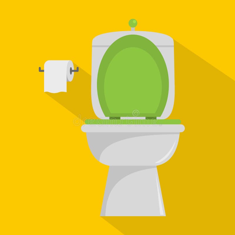 Icona ceramica della toilette, stile piano royalty illustrazione gratis Icona ceramica della toilette, stile piano royalty illustrazione gratis