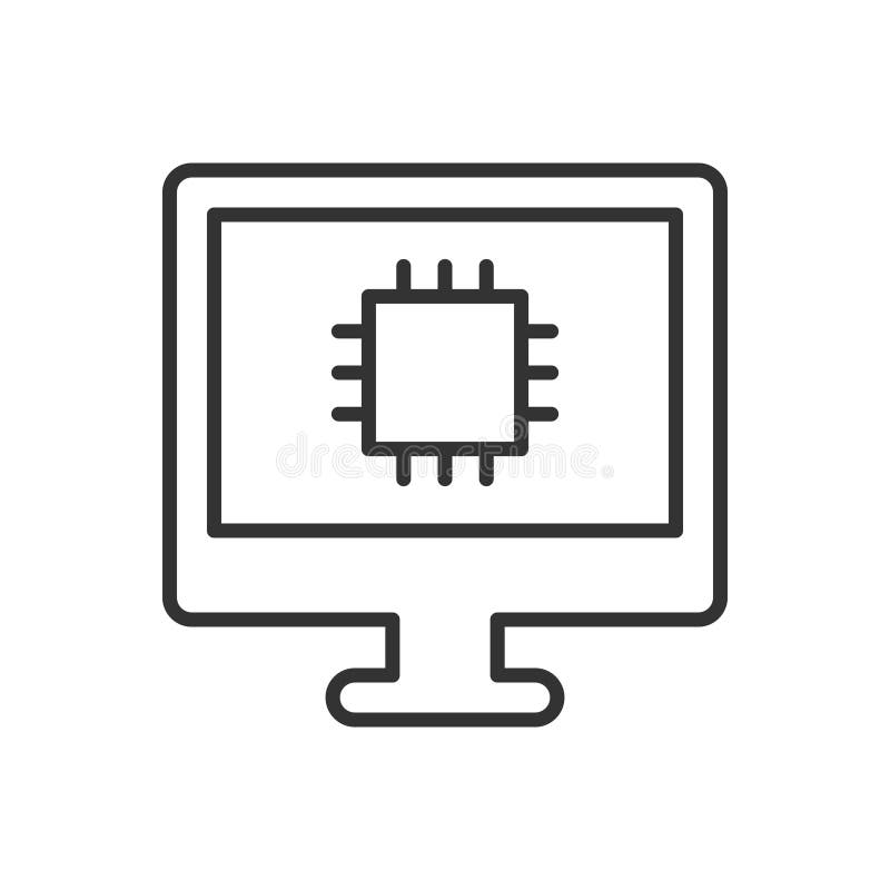 Icona Chip processore computer illustrazione di stock