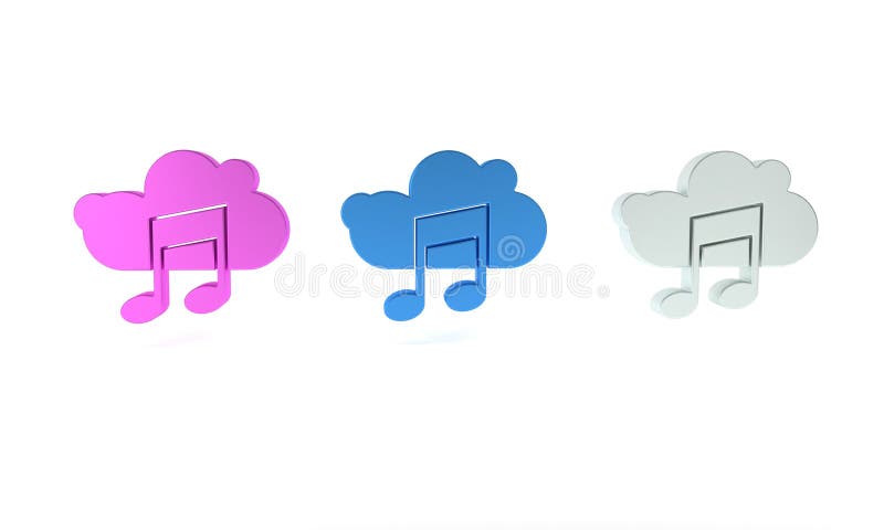 Icona colorata del servizio di streaming musicale isolata in bianco. suono cloud computing media streaming illustrazione vettoriale