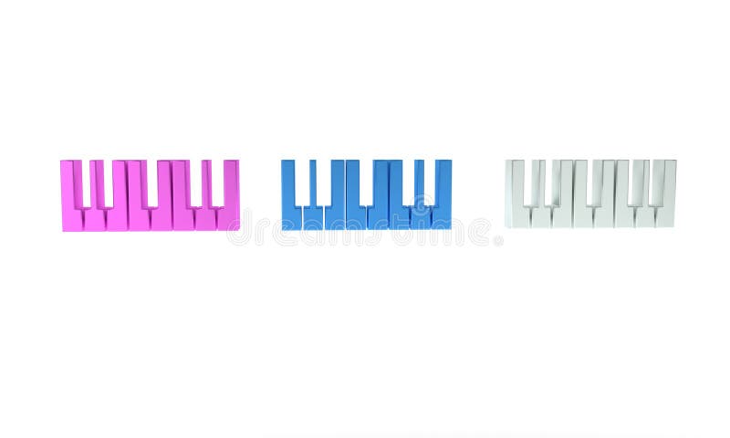 Icona colorata del sintetizzatore musicale isolata in fondo bianco. piano elettronico. minimalismo concetto 3d rendering. concetto di minimalismo illustrazione 3d rendering.