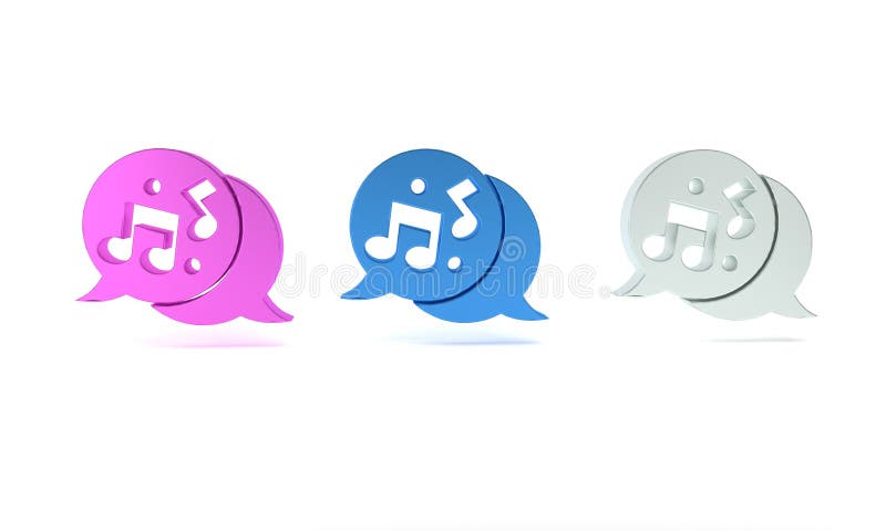 Icona colorata del tono della nota musicale isolata in fondo bianco. concetto di minimalismo illustrazione 3d rendering illustrazione vettoriale
