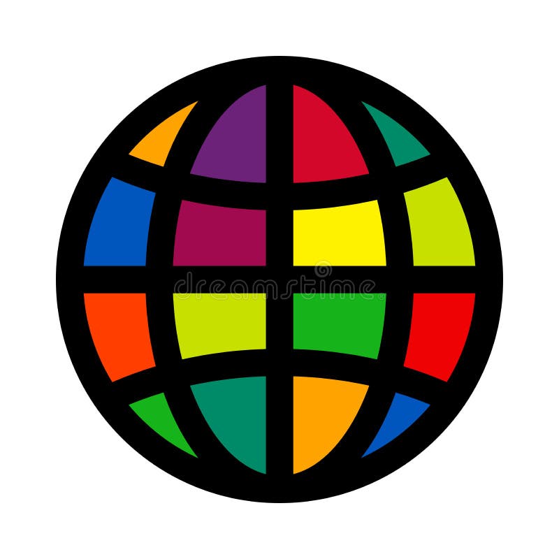 Icona colorata semplice del globo Paese del colpo di colore di busines del Internet di Web di corsa del pianeta della terra del c royalty illustrazione gratis