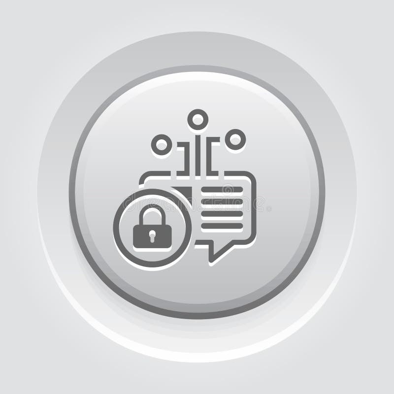 Icona cripto del bottone del messaggio con il lucchetto Segno moderno di tecnologia di rete di computer Simbolo grafico di Digital Tecnologia di Blockchain Elementi di progettazione di massima