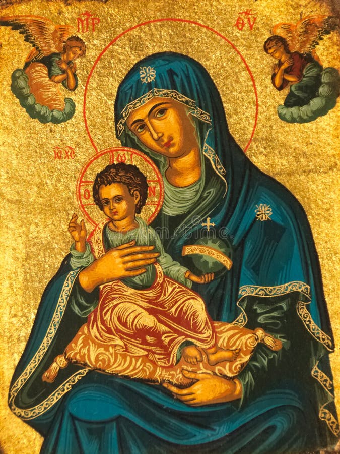 Icona del bambino e di Madonna
