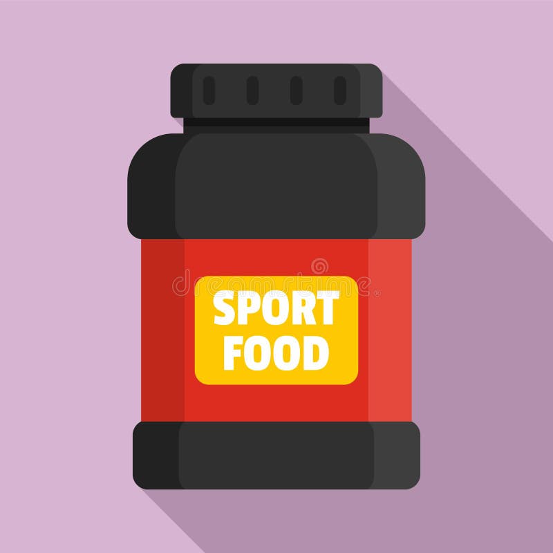 Icona del barattolo dell'alimento di sport, stile piano royalty illustrazione gratis Icona del barattolo dell'alimento di sport, stile piano royalty illustrazione gratis