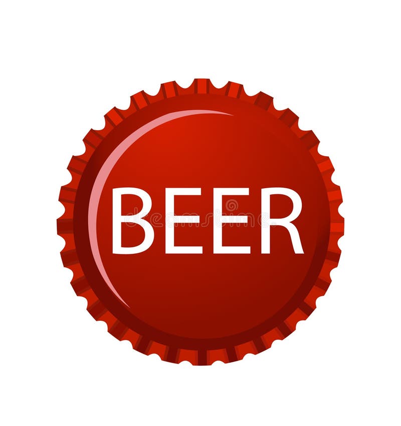 Vector beer bottle cap icon. Vector beer bottle cap icon