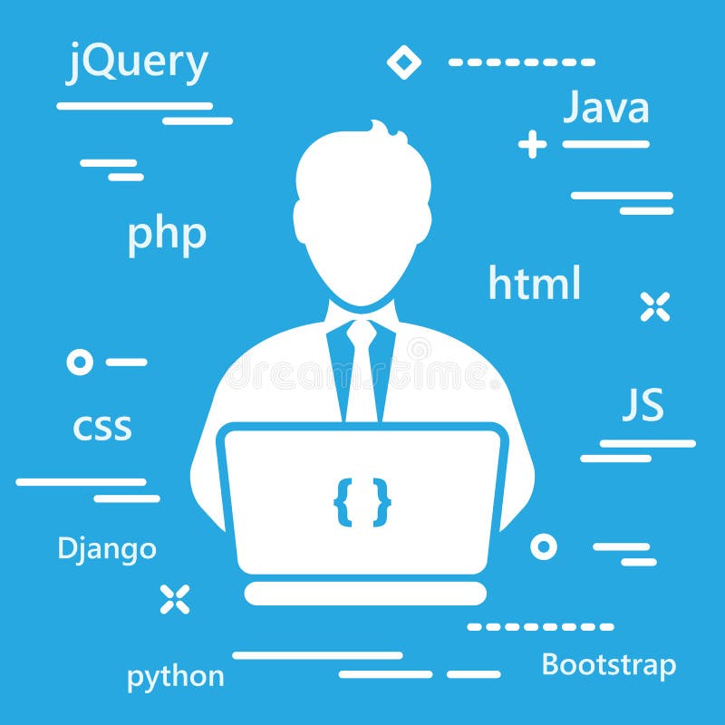 Icona del codificatore con i linguaggi di programmazione per sviluppo di web nel tre royalty illustrazione gratis Icona del codificatore con i linguaggi di programmazione per sviluppo di web nel tre royalty illustrazione gratis