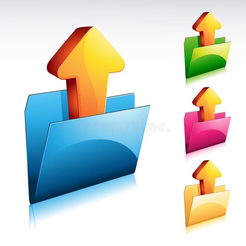 Illustration of upload folder icon with color variations. Illustration of upload folder icon with color variations